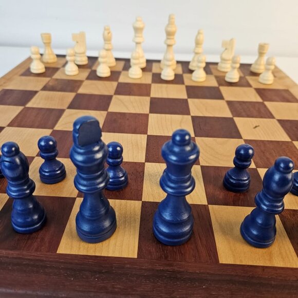 Complete Wooden Chess/Checkers Set – 16” Solid Board, Quality Pieces - Picture 5 of 6